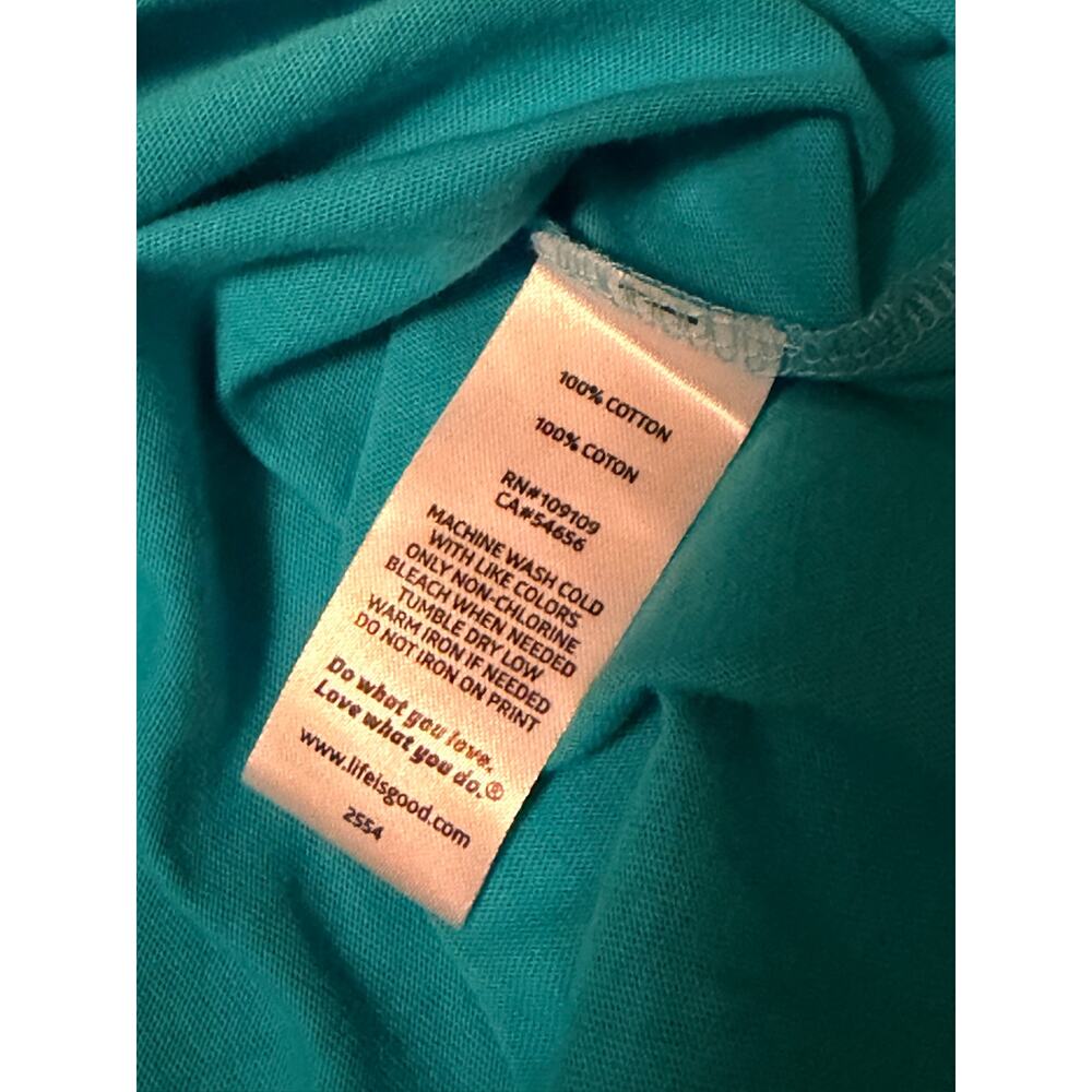 Life is Good Women’s Size XS Teal VNeck Compass Shirt NWT - Picture 5 of 5